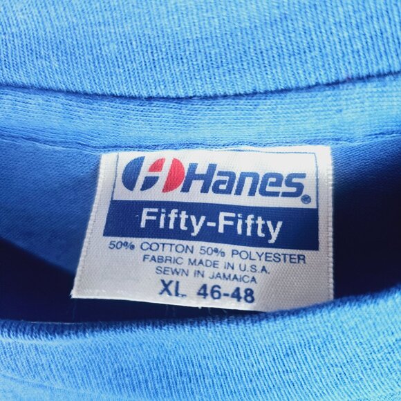 Vtg 1980's "The Caribbean" Puffy Print Island Hop Hanes Fifty-Fifty Tops Sz XL - Picture 5 of 6